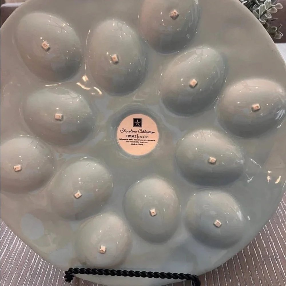 Coastal devil egg platter,retired piece,perfect for parties